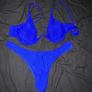 blue two piece bikini